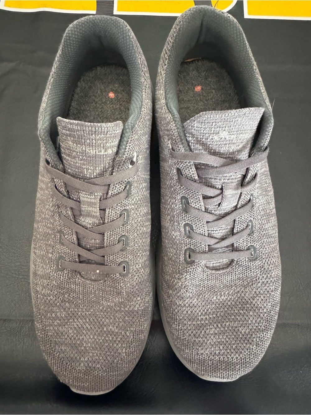 Peter Millar Men's Grey Knit Lace-Up Sneakers